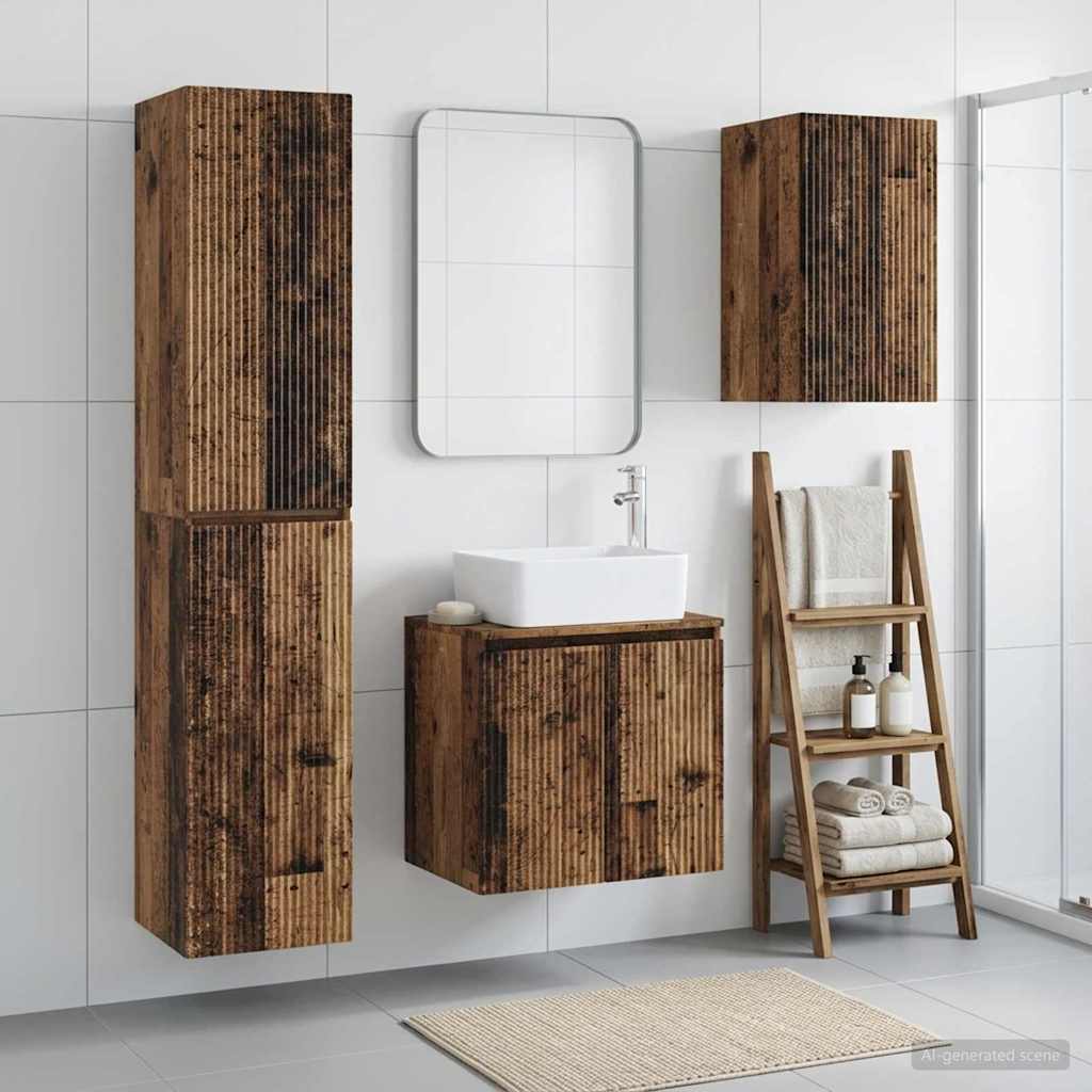 Bathroom Furniture Set 3 pcs Reclaimed Wood 33 x 34.5 x 160 cm