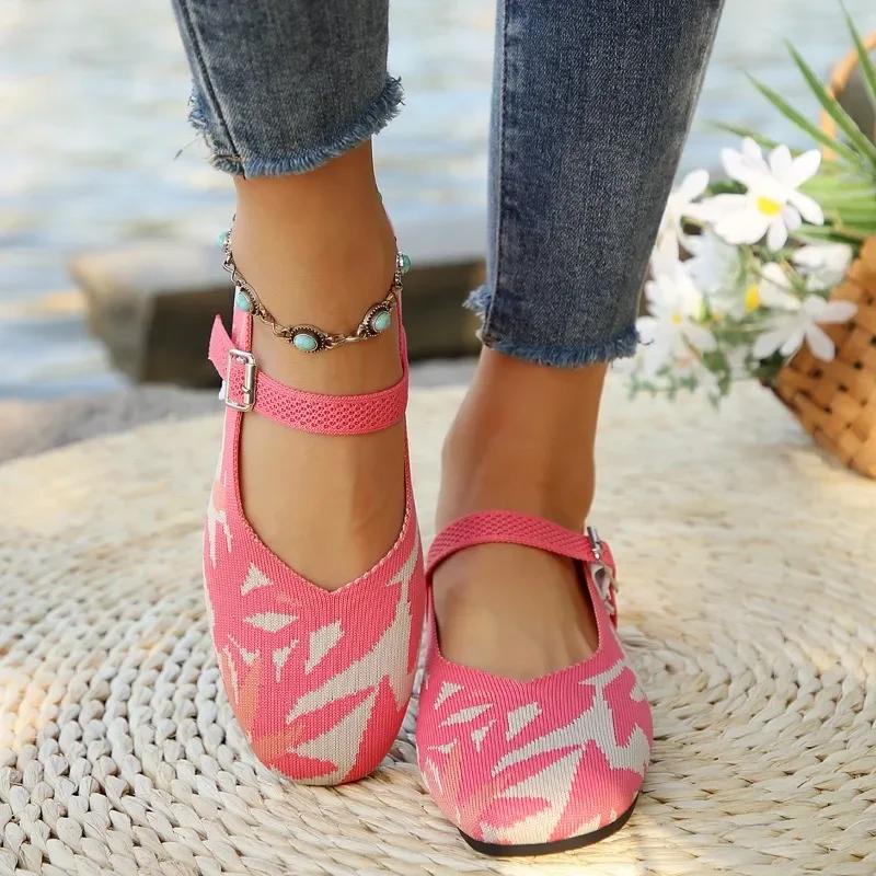 Fashion Women's Knitted Flat Sneakers 2024 Autumn Fashion New Running Casual Shoes Comfortable Walking Dress Women's Shoes Zapatos