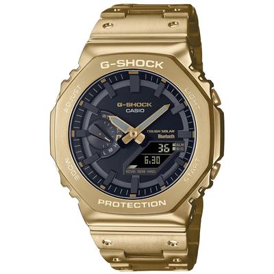 G-Shock мужские часы, авторизованная модель, подключение к смартфону, Bluetooth, полностью металлический корпус на солнечной батарее, золото, GM-B2100GD-9AJF