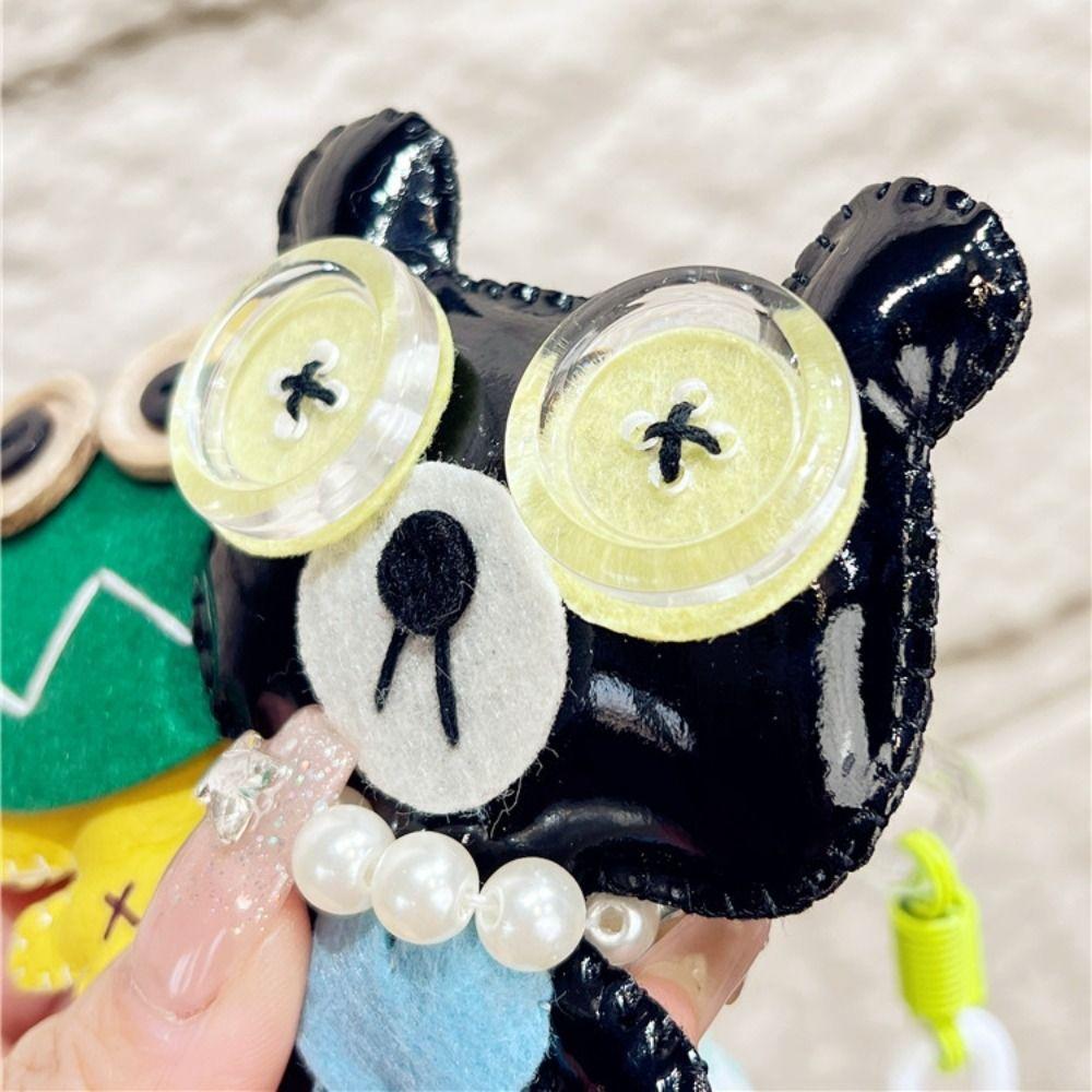 PU Cartoon Keychain Button Eye Dolls Pendant Creative Bag Accessories Bag/key Decor