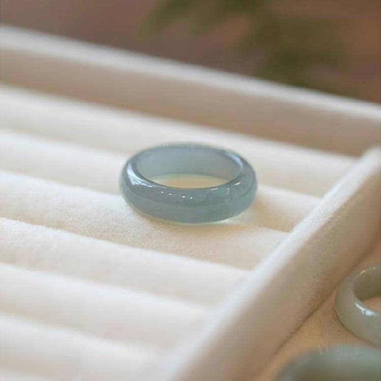 Элегантные кольца из натурального зеленого стекла, портативные, для женщин, ретро, в китайском стиле, портативные, для любого случая дарения подарков