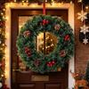 Christmas Pine Cone Wreath: Festive Door Hanging with Simulated Vine for Holiday Decor
