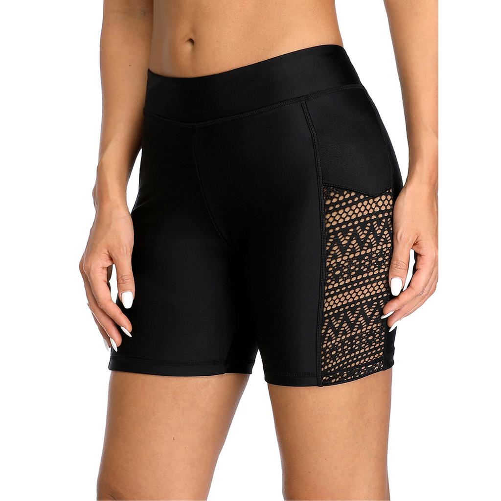 CHARMLEAKS Женские шорты для плавания, полые плавки с высокой талией, плавки бикини, трусы, плавки с разрезом