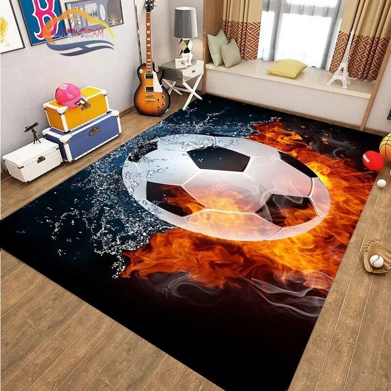 Football Pictures Rug Cartoon Football Living Room Decoration S Bed Non-slip Carpet Home Entrance Door Mat Kids