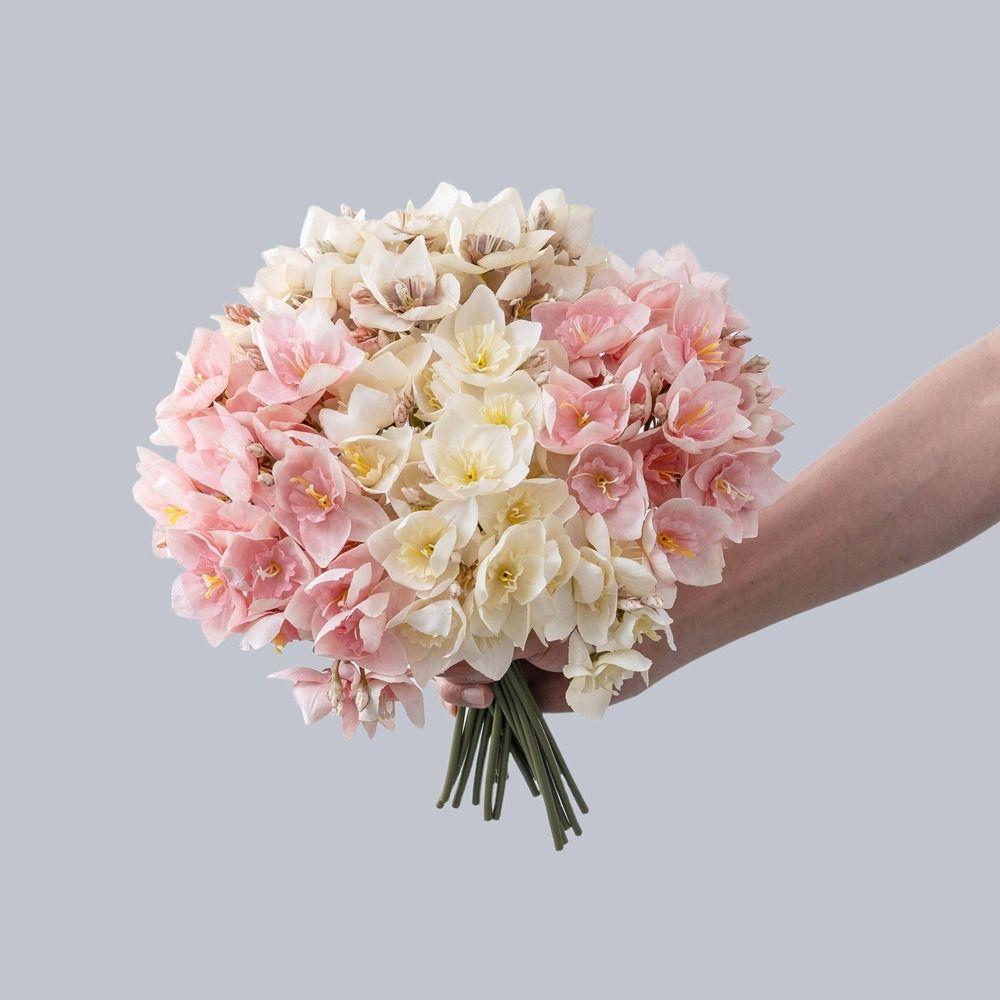 Elegant Artificial Narcissus Bouquet Luxury Fake Flower Silk Narcissus Flower Outdoor Garden Decor