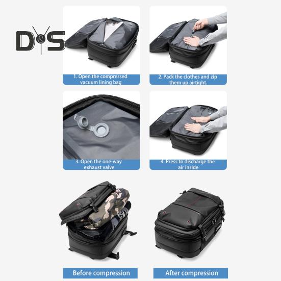 60л Vacpack рюкзак водонепроницаемый антивор воздушный вакуумный компрессионный дорожный рюкзак с электрическим насосом для путешественников