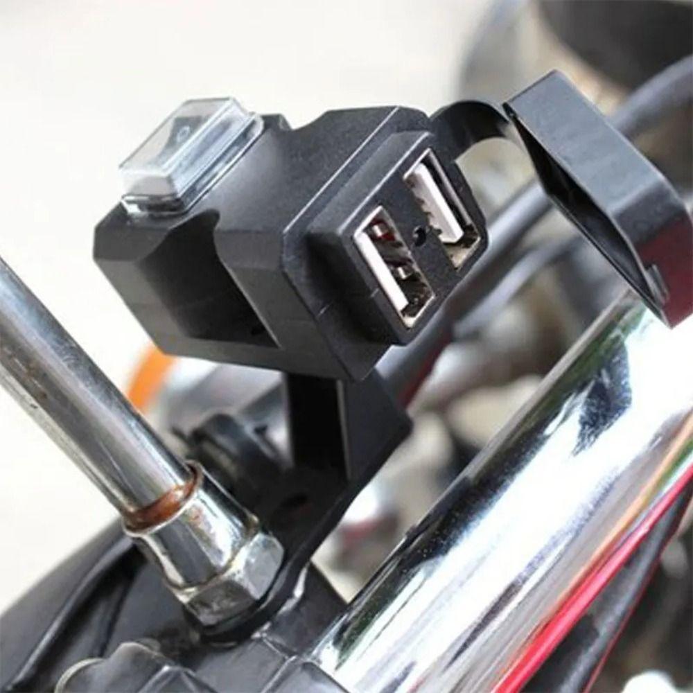 On Off Switch Motorcycle Dual USB Charger ABS Handlebar Mount Moto Charger Handlebar Mount
