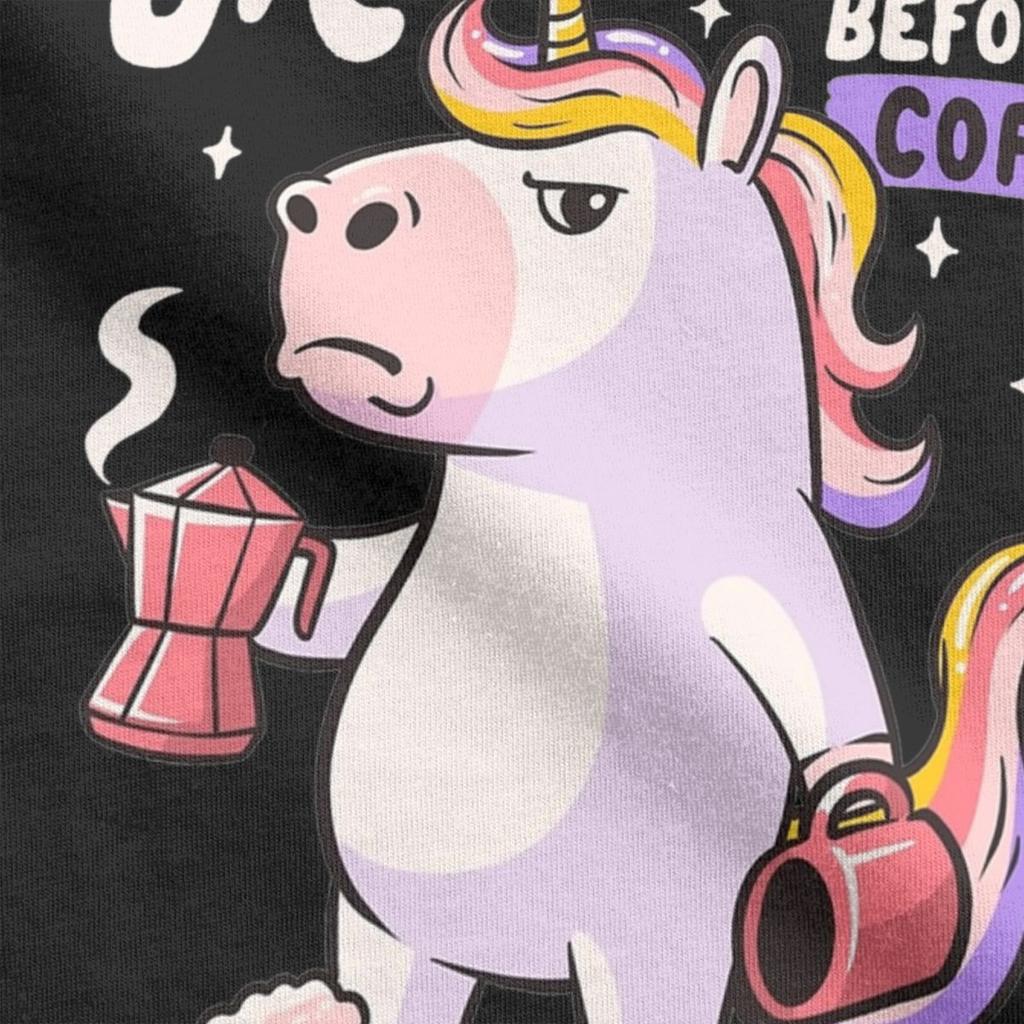 Мужская и женская Grumpycorn Cute Grumpy Unicorn Coffee Gift Shirt Outfit Новинка Хлопковая футболка Футболка Одежда Графическая печать