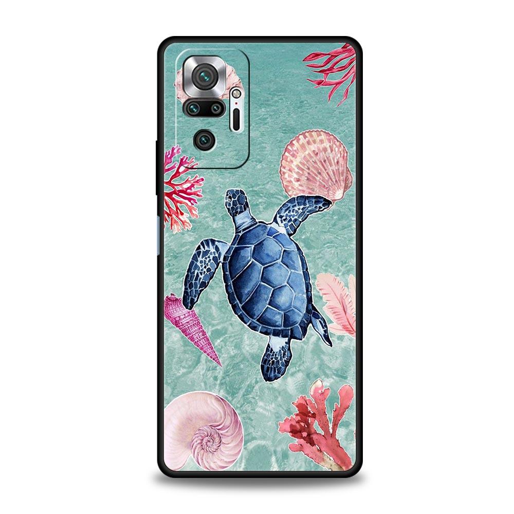 Чехол для телефона для Xiaomi Redmi Note 14 13 12 Pro Plus 5G 9S 9 10 11 4G 14C 13C 12C 10C 9C 9A, мягкий чехол, тема «Морская жизнь»