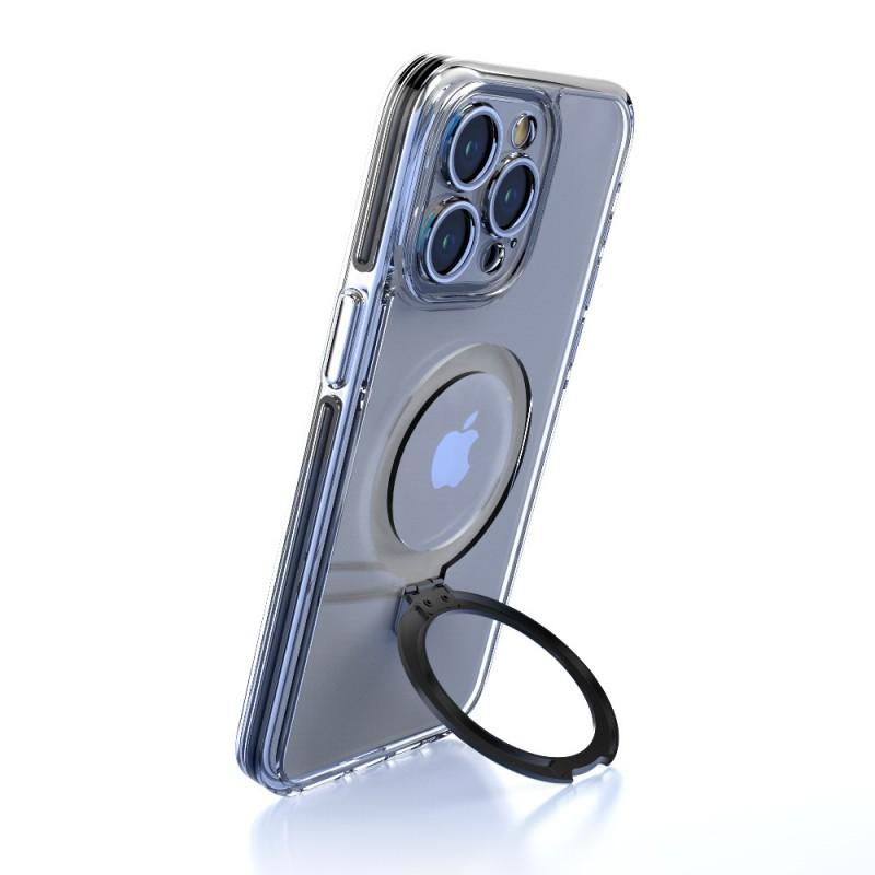 Magnetic Phone Case With Stand IPhone 16 Pro Max 15 Clear Dual Layer Lens Film Shockproof