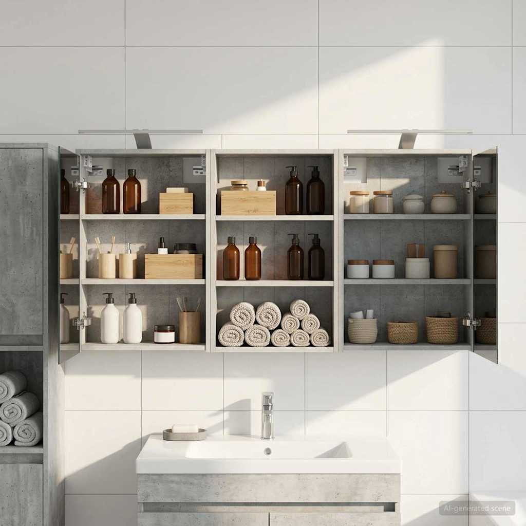 Bathroom Cabinet Set 3 pcs 126 x 16 x 62.5 cm engineered wood