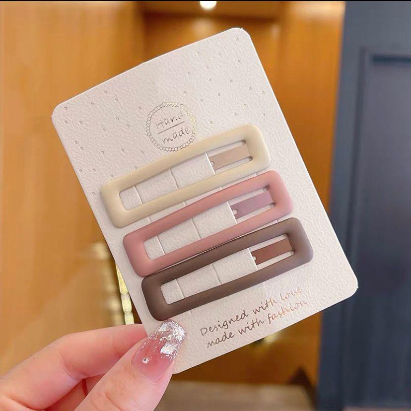 Осенне-зимняя заколка для волос «Кофе»: Женские бесшовные клипсы-уточки, BB и для челки