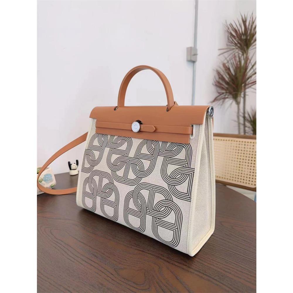 Новая сумка большой емкости, натуральная коровья кожа с холстом, 31 см, портативная наплечная сумка-мессенджер, модная большая сумка.