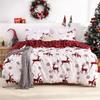 Merry Christmas Duvet Cover Christmas Elk Snowflakes Red Bedding Set Happy New Year Quilt Cover Holiday Gifts Bedroom Decoration