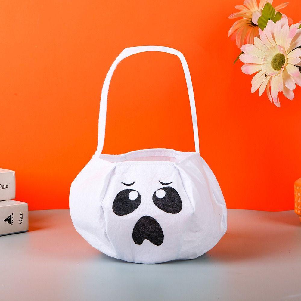Trick or Treat Halloween Candy Bag Ghost Trick-Or-Treat Candy Basket Pumpkin Candy Bucket Gift