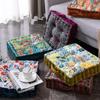 1 Pack Velvet Floor Mat Printed Meditation Pillow Square Yoga Chair Seat Cushion with Handle Retro Tatami Sofa Cushion