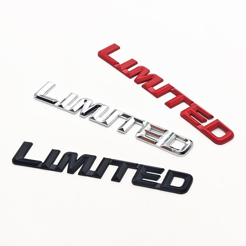 3D Metal Letters Logo Limited Emblem Car Fender Badge Rear Trunk Sticker for Toyota Highlander Jeep Limited Sticker Accessories AKZ1