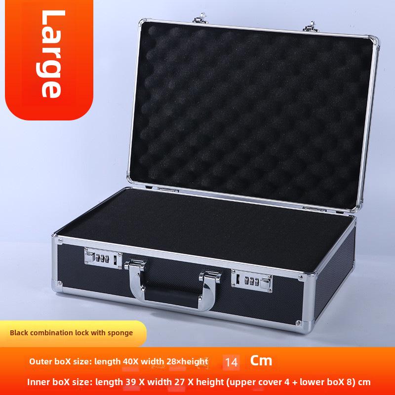 Портативный ящик для инструментов из алюминиевого сплава с замком для хранения оборудования, документов и наличных денег