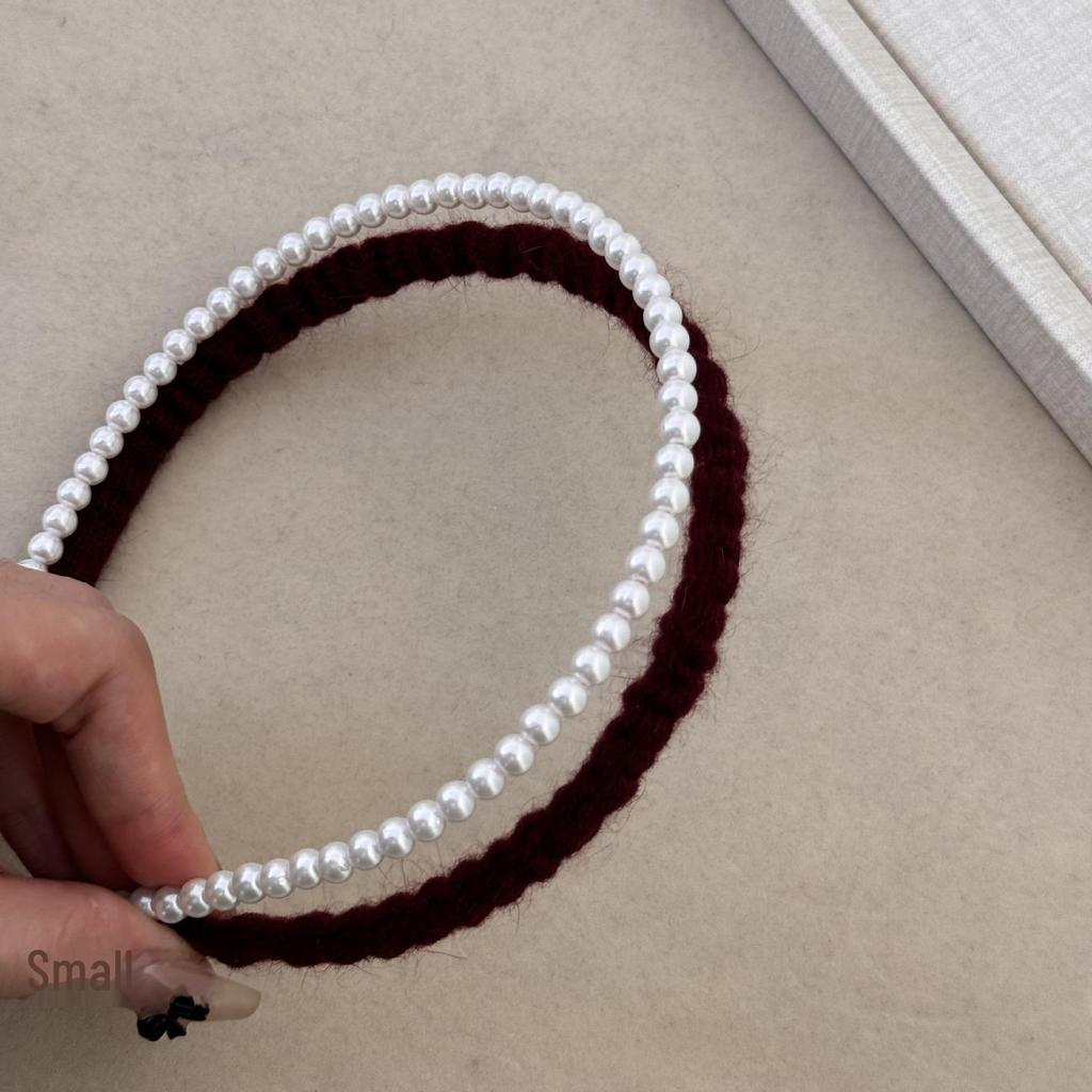 Корейская осень/зима 2024: Двухслойная повязка на голову с плюшевыми жемчужинами — элегантный, художественный и высококачественный аксессуар для волос