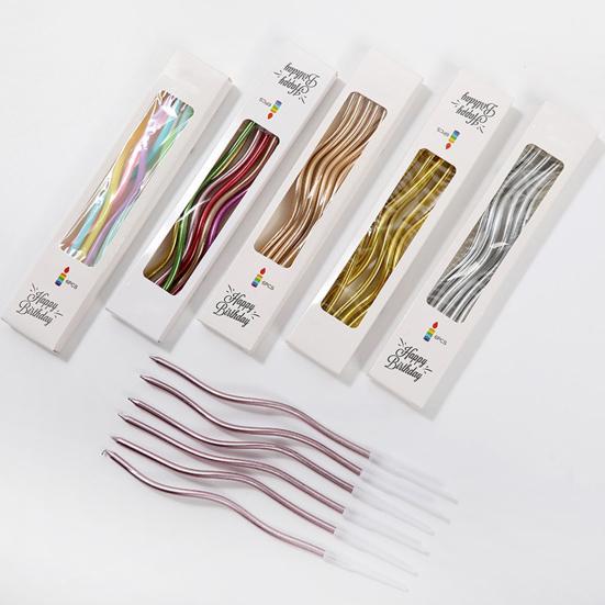 6 шт./компл. свечи на день рождения, хороший визуальный эффект, несколько цветов, отличное качество изготовления, устойчивый к коррозии, долгосрочное сохранение, украшение для торта