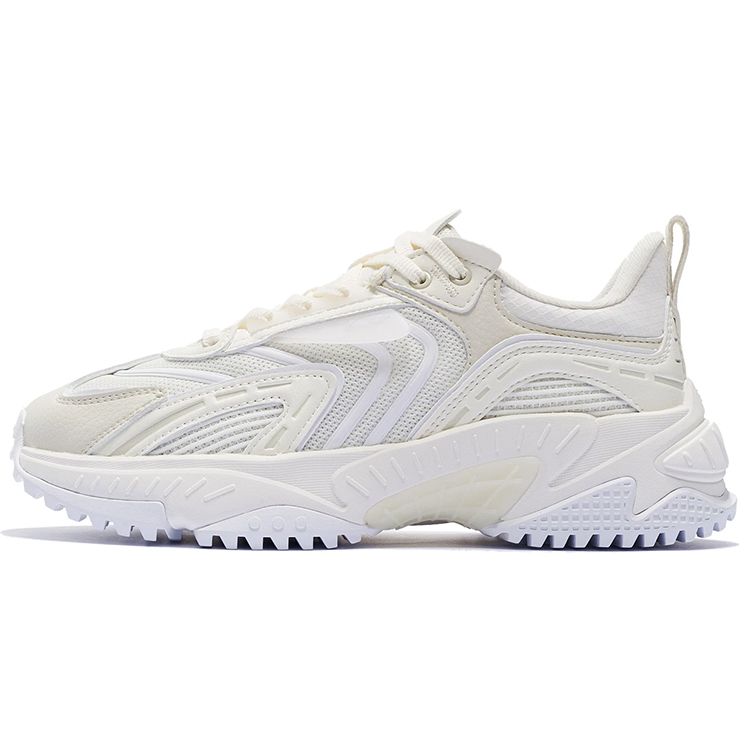Li-Ning Star Trail Shock Absorption Non-Slip Wear-Resistant Low-Top Sports Casual Shoes Women Sneakers Off-White AGCS264-1