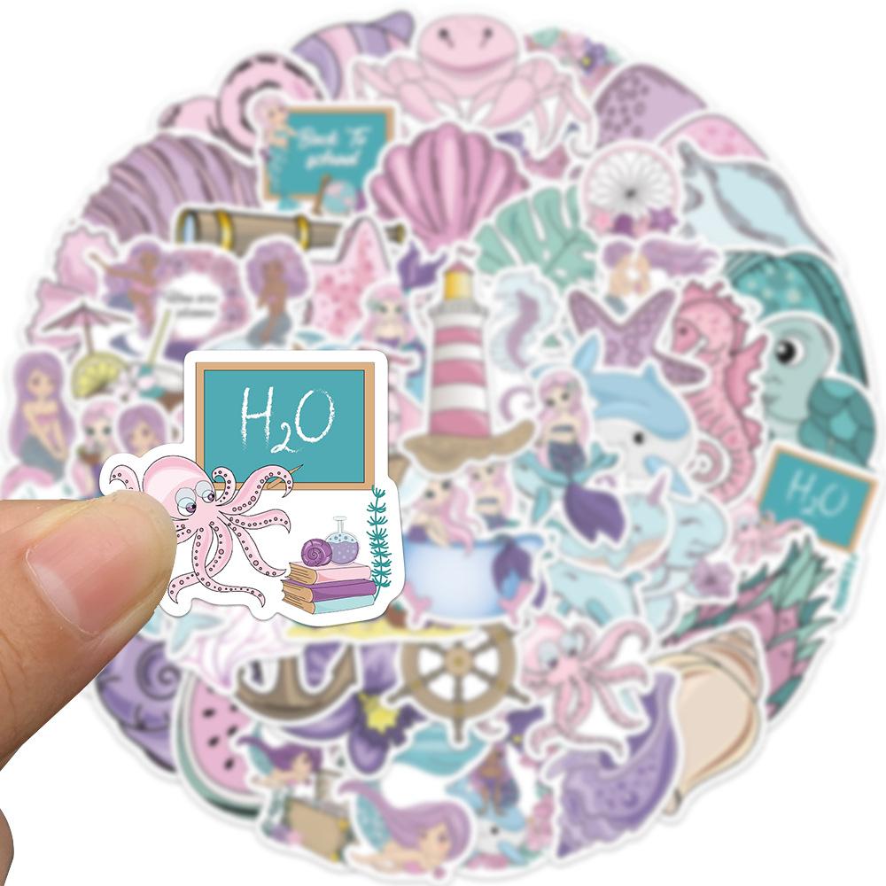 56 Наклейки в стиле Бо Инс для девочек, русалка, граффити, чемодан, гитара, блокнот, сделай сам, водонепроницаемые наклейки