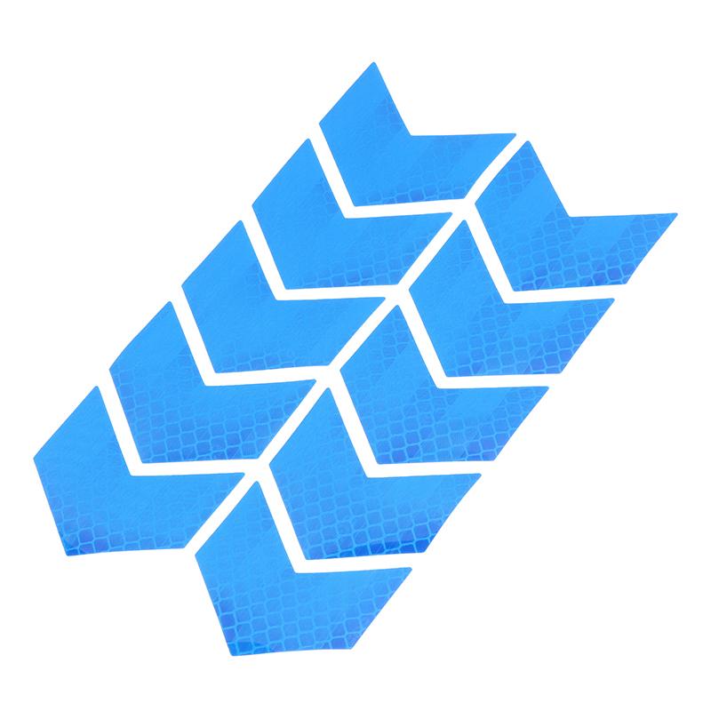 10 шт./комплект Светоотражающая лента-знак стрелки Предупреждающий стикер безопасности для бампера автомобиля, багажника, отражателя, лента-предупреждение, аксессуары для мотоцикла