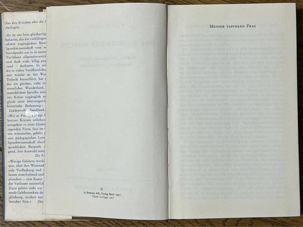 [USED] German PORZIG 1967 DAS WUNDER DER SPRACHE
