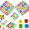 Geometric Puzzles Shape Color Matching Board Preschool Educational Montessori Toys Kids Brain Teaser Puzzle Logic Game with Card