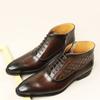 Fashion Luxury Men Boots Real Cowhide Leather Shoes For Successful Gentalman Suit Design Pure Handmade Fashion High Quality Male's Boots