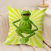Funny KKermit the Frog Cushion Cover Soft Plush Fabric DoubleSided Printed Sofa Cushion Cover for All Seasons Home Decor Gift