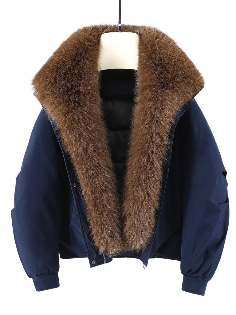 In autumn and winter, the large fur collar short pie can be removed, and the women's down cotton winter coat is multi-colored. In stock, mixed batches
