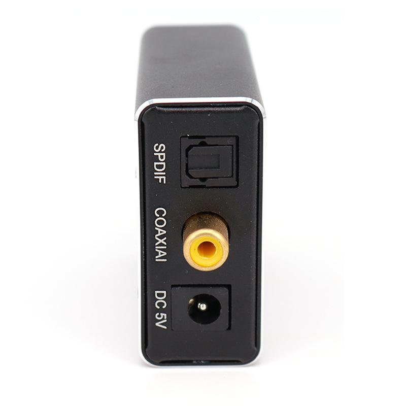 Черный алюминиевый цифро-аналоговый аудиопреобразователь: Коаксиальный, 3,5 мм, оптоволоконный к SPDIF, Lotus