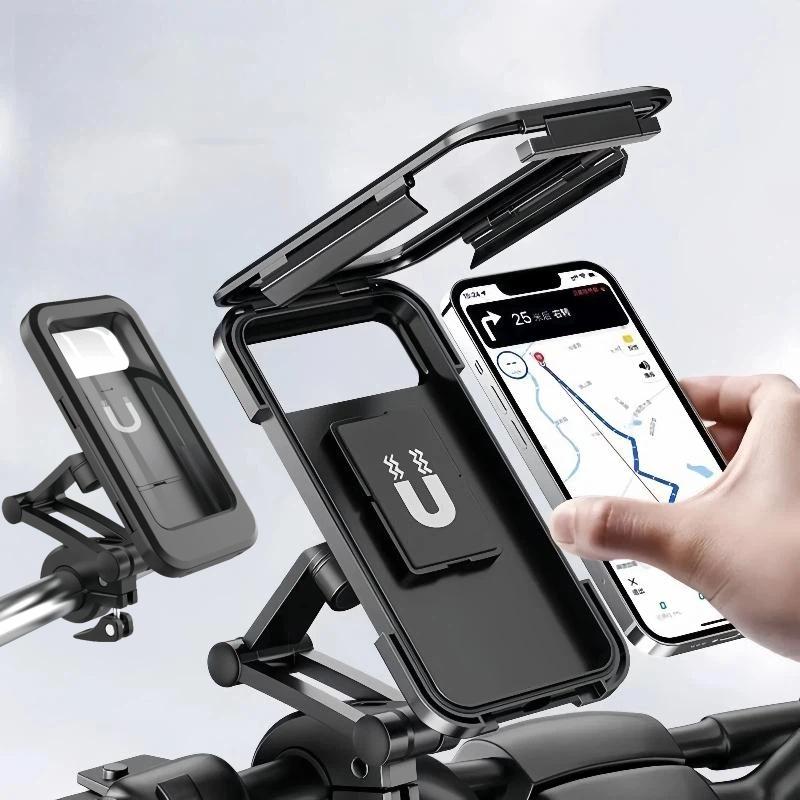 Car-Mounted Phone Holder, Suitable For Motorcycles And Bicycles, Waterproof, Shockproof, With Adjustable Height