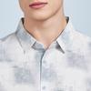 Machine Washable&Easy to Care for: Summer Breathable, Refreshing, and Comfortable Men's Casual Shirt with Ink Printed Collar and Short Sleeve