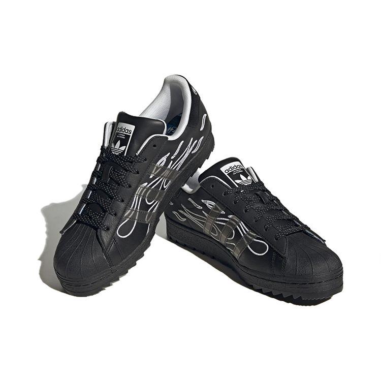 No Sleep Rave Club X Adidas Superstar Ripple Core Black Unisex Sneakers Carbon Cloud-White ID2176