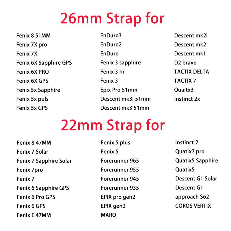 22 мм 26 мм Спортивный нейлоновый ремешок для Garmin Fenxi 8 47/51 мм Enduro 3 2 Быстросъемный сменный браслет для Garmin Fenix E/7X/6X/5X Ремешок