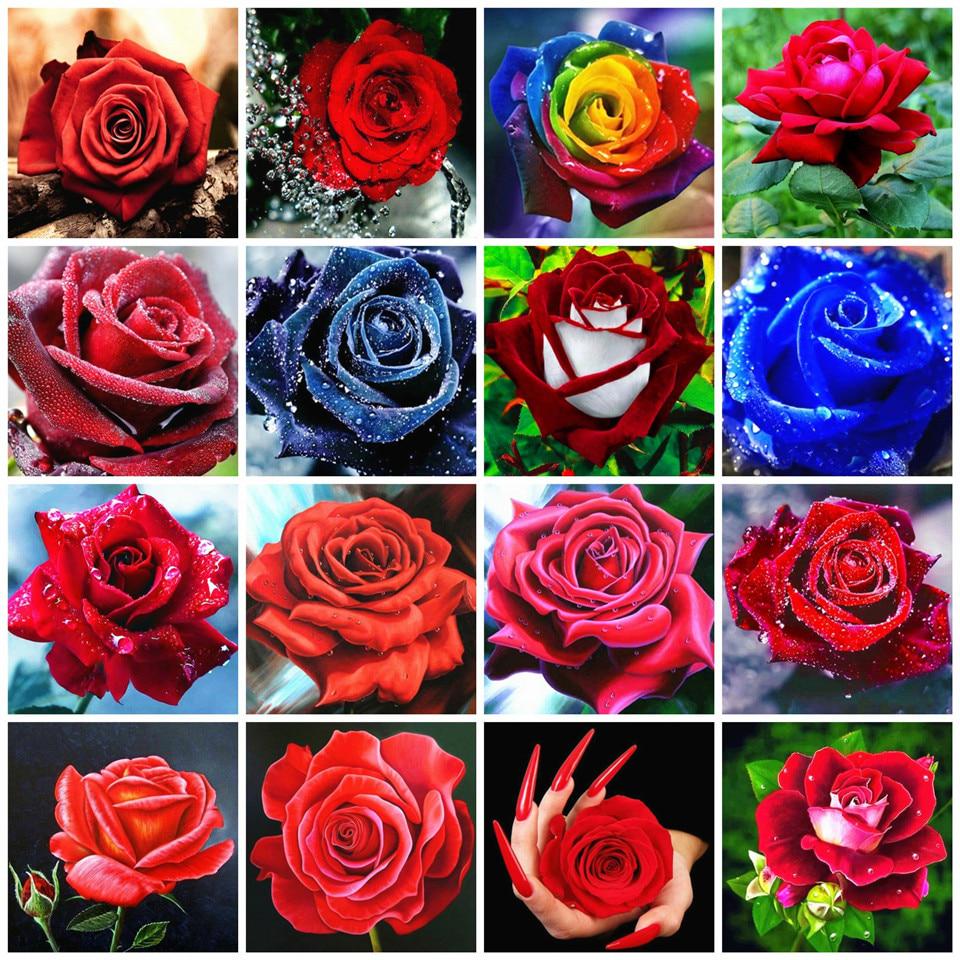 Алмазная вышивка Цветы Алмазная картина ручной работы Роза Изображение Стразы