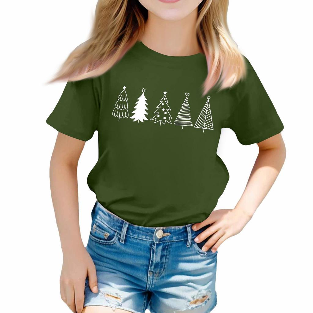 Christmas Day Toddler Girl Boy T-Shirts Kids Top Boys And Girls Printed Short Sleeved T-shirt