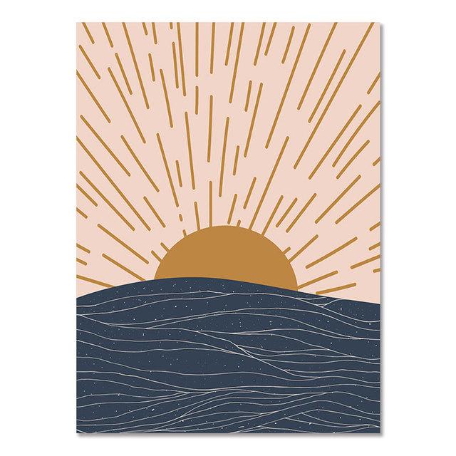 Абстрактное солнце, настенная живопись, постеры и принты в стиле бохо, цветочное лицо, холст, принт, обнаженная женщина, настенные картины для декора гостиной