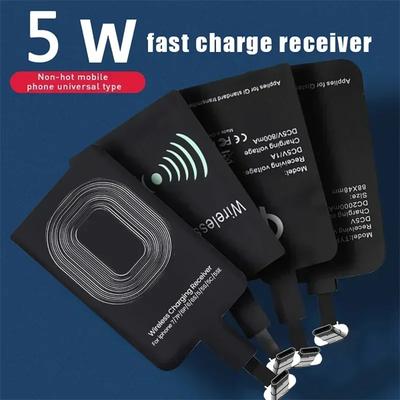 5 Вт Qi беспроводной зарядный приемник для Xiaomi универсальный Micro USB Type-C адаптер для быстрой беспроводной зарядки