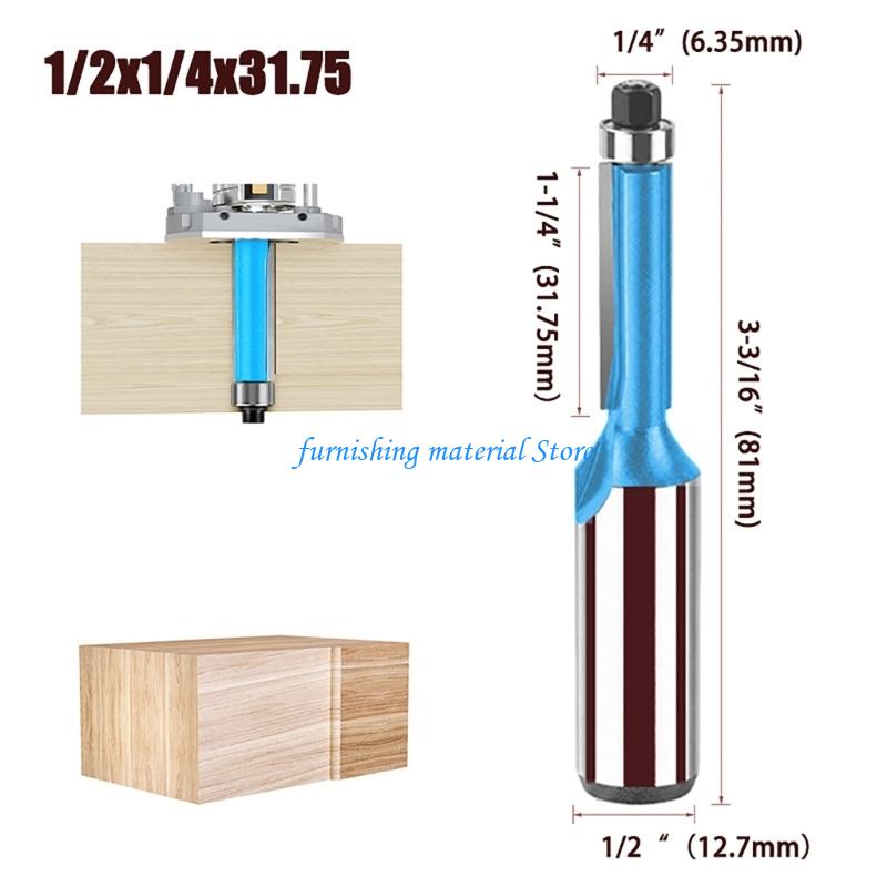 Y5GD 1/2'' 1/4'' Хвостовик Подшипник Направляющий Прямая Фреза Фреза Т-образная для Копирования по Шаблону Деревообработка Обрезка