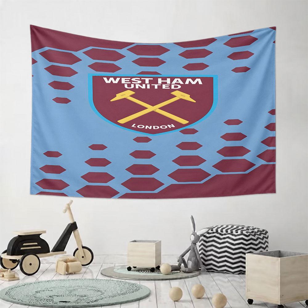 "West Ham United Logo Tapestry" Pattern Wall Hanging Tapestry Decorative Tapestry Home Decor for Bedroom and Living Room
