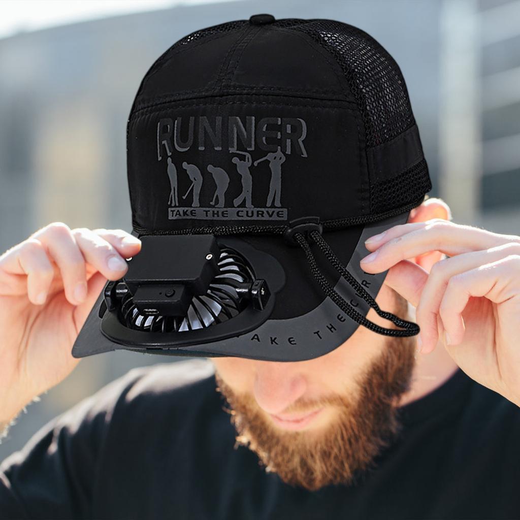 Кепка-веер от солнца, сочетающая в себе функции защиты от солнца и невидимый черный вентилятор, длительный срок службы батареи, легкий и портативный