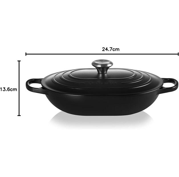 Le Creuset Signature Oblong Roasting Pan Black Matte 3.4 L (21112310000430)