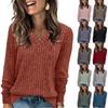 Womens Sweatshirts V Neck Long Sleeve Shirts Loose Casual Fall Fashion Sweaters