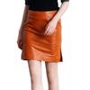 Формальная юбка Натуральная кожа Носимая Женская Кожа ягненка Вечеринка Оранжевая Ручная работа Повседневная