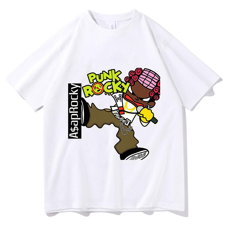 2026 Новый Портрет ASAP Rocky Графический 100% Хлопок Унисекс Рубашка 2026 Лето Новый Круглый Вырез Мужская Y2k Хип-Хоп Стиль Короткий Рукав Футболка...