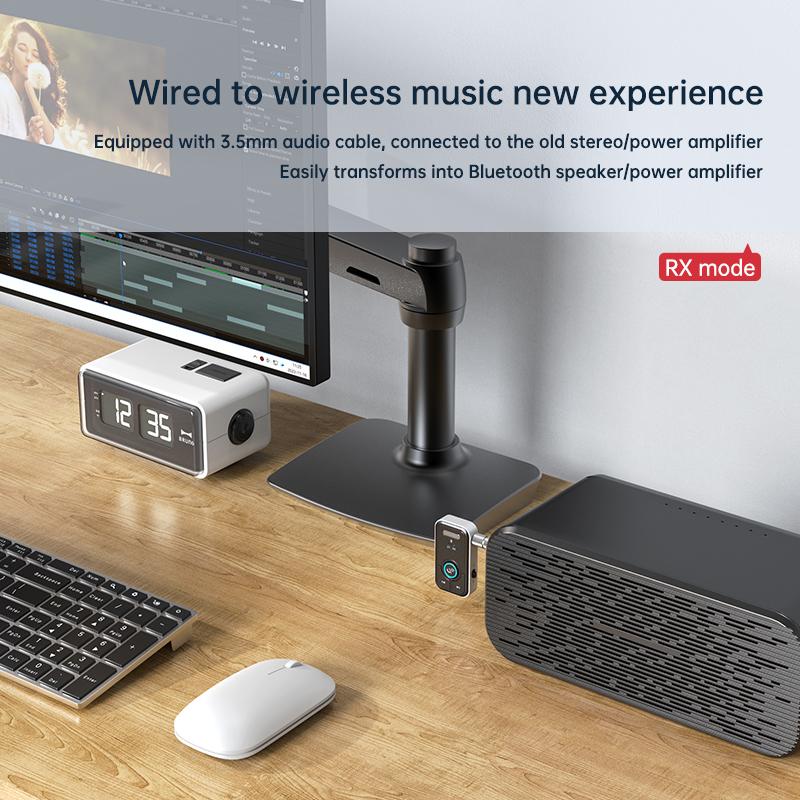 Bluetooth 5.3 приемник передатчик 2 в 1 беспроводной аудио адаптер 3,5 мм AUX адаптер для автомобильных музыкальных наушников динамик громкой связи