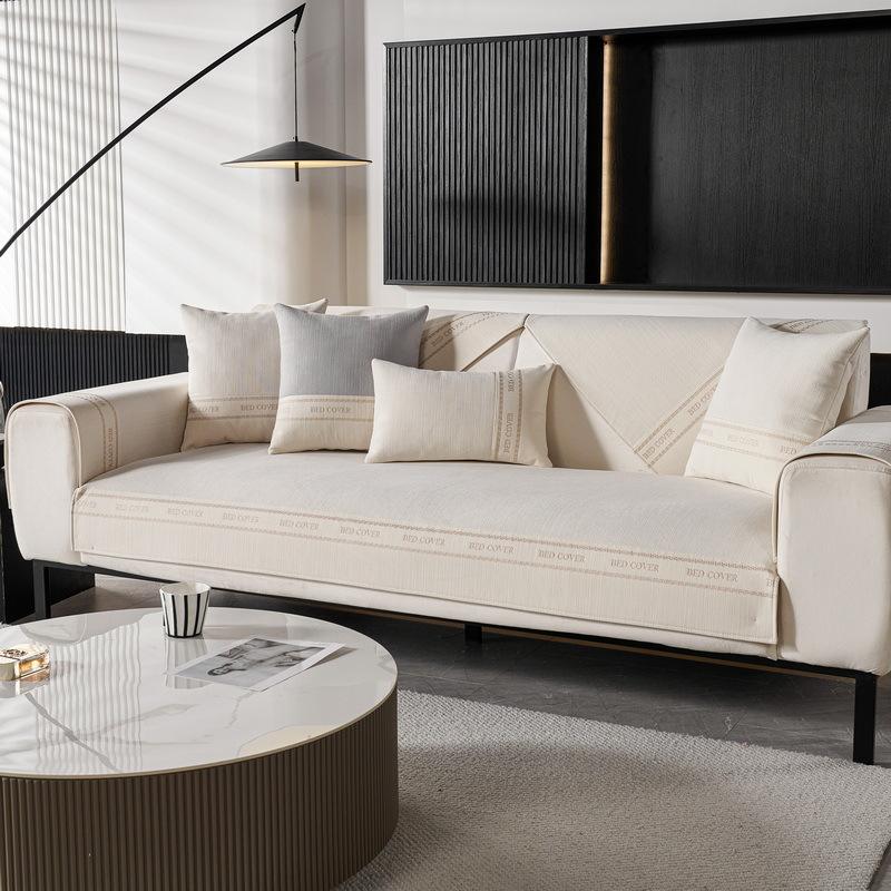 Cream Style Sofa Cushion Chenille Four Seasons Universal High-End Entry Lux Non-Slip Sofa Cover Towel Cover Cushion